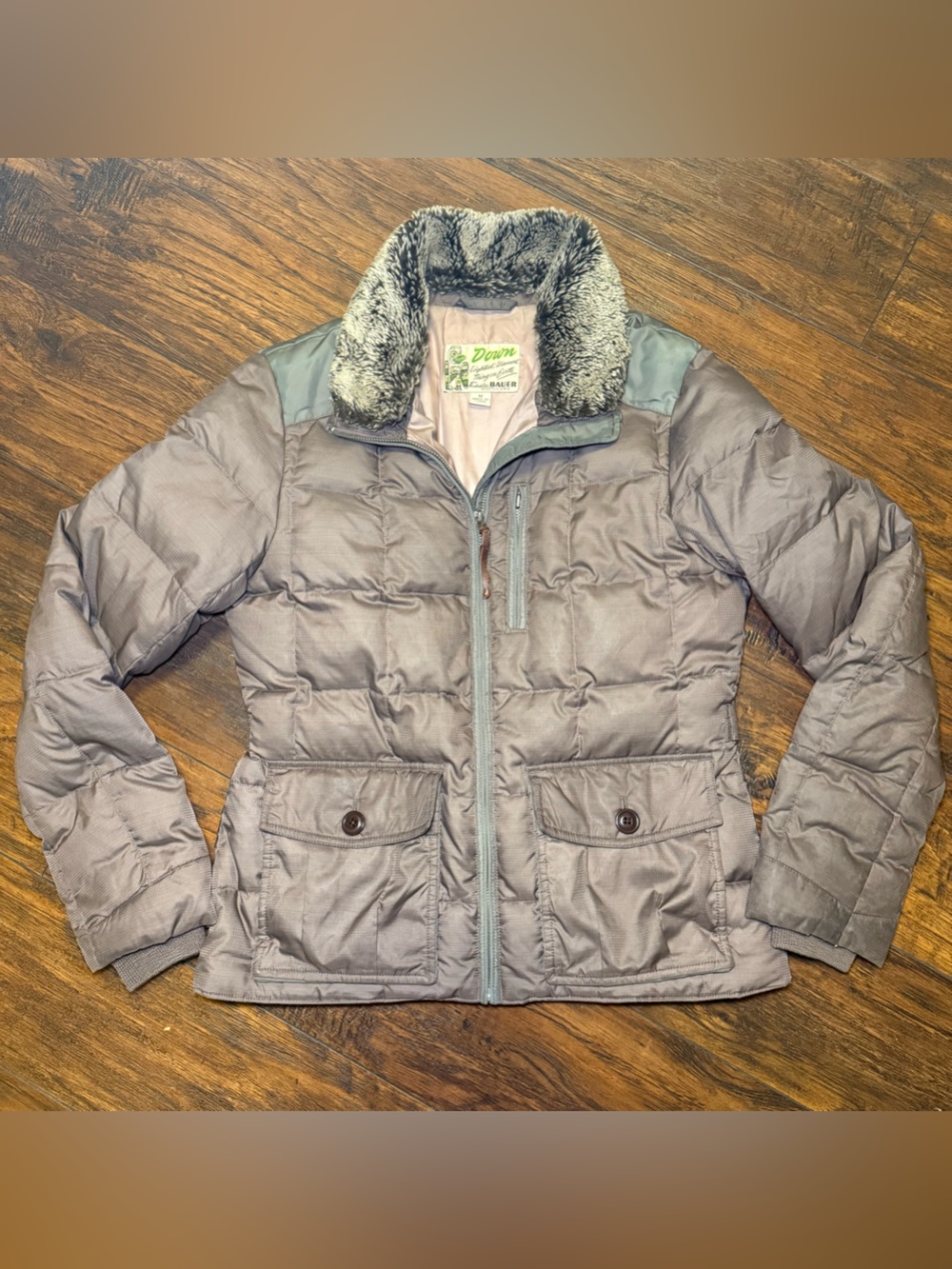 Vintage Eddie Bauer Yukon Down Jacket Faux Fur Trim Y2K Aesthetic Gorpcore Med